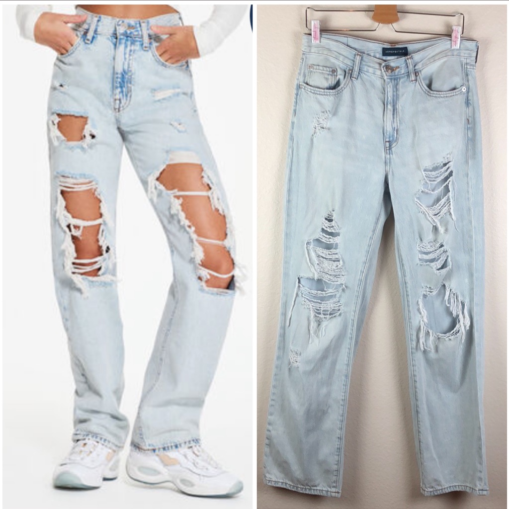 Aeropostale 90s High Rise Skaterbaggy Jean In Light Wash 6